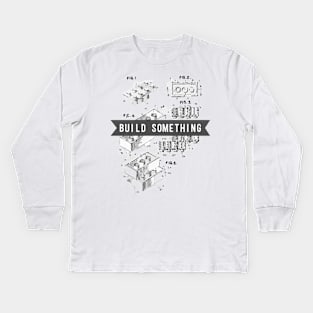 "Build Something" Lego Patent Art Kids Long Sleeve T-Shirt